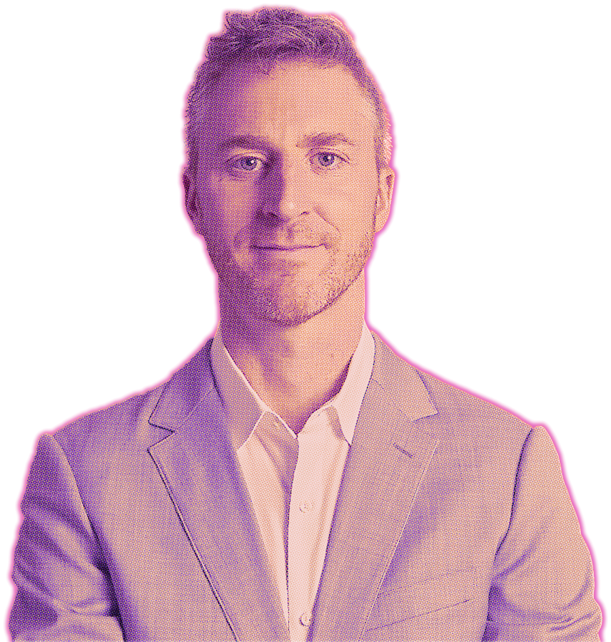 Mark Zumwalt, executive coach — halftone portrait